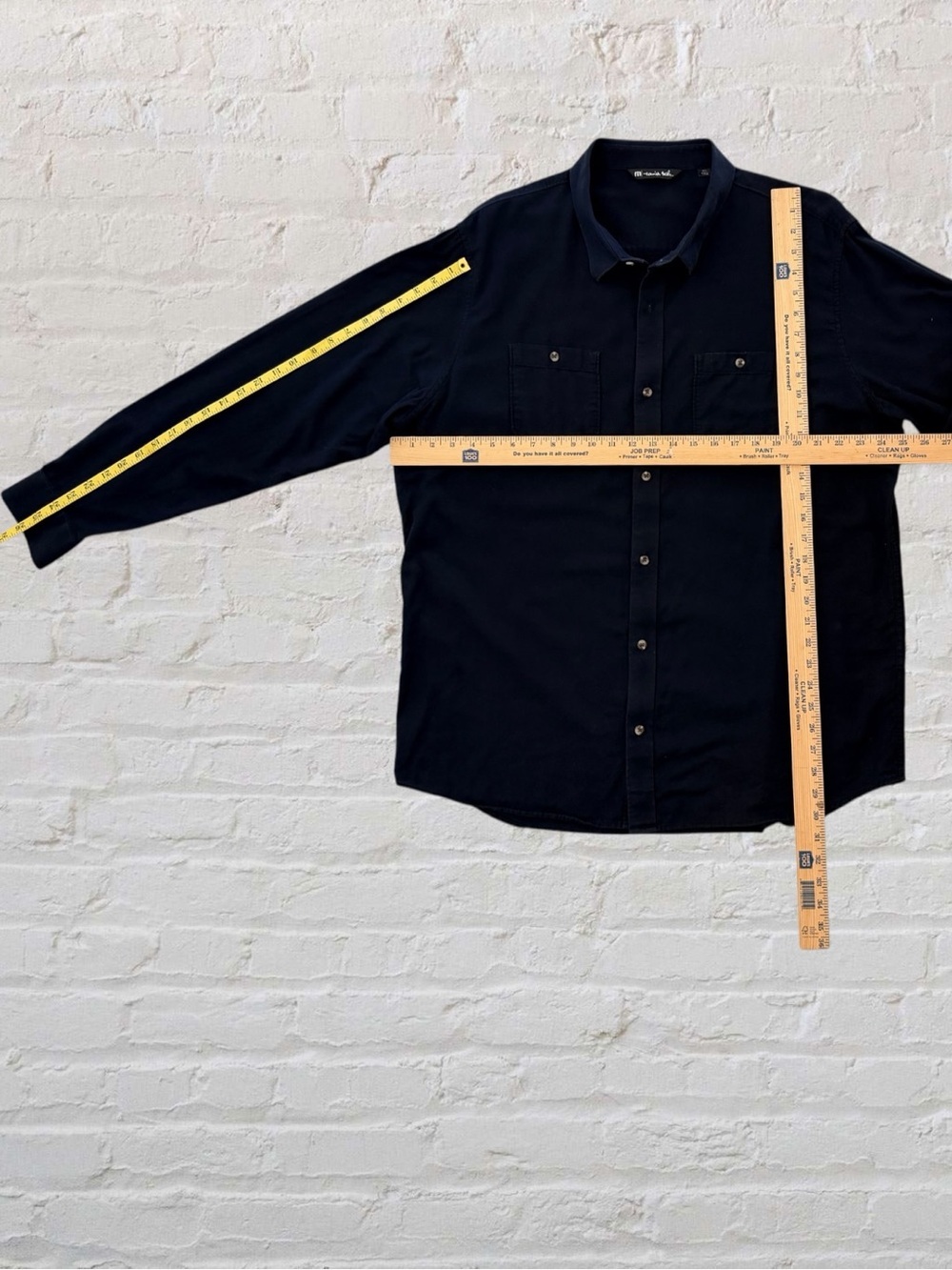 TravisMathew Men’s 2XL Navy Blue Cotton Utility Button Down Shirt - Picture 9 of 9